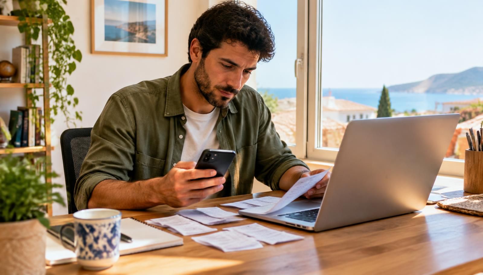 Autónomo en España comparando programas de contabilidad para gestionar su actividad